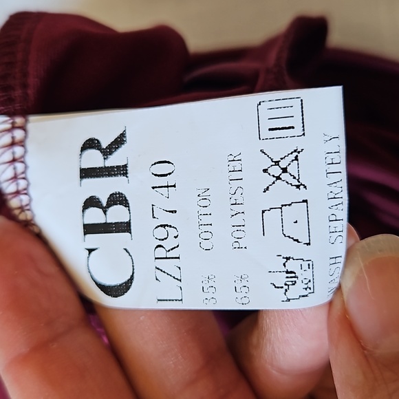 CBR Burgundy Halter Cut Out Jumpsuit Wide Straight Leg With Pockets Size Small - Picture 14 of 14